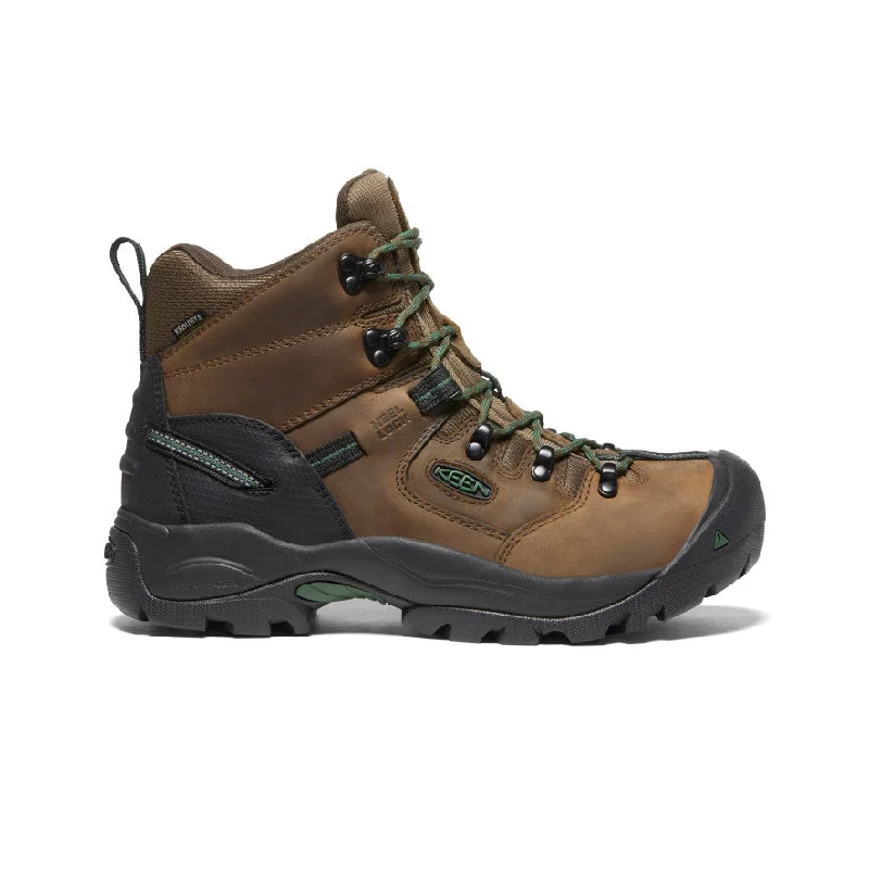 Boots with a side zipper for easy wear and removalMen's Pittsburgh Energy 6" Waterproof Boot (Carbon Toe)  |  Cascade Brown/Greener Pastures