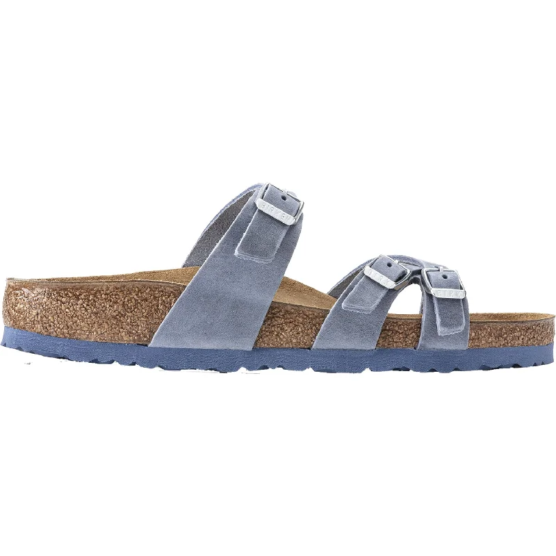 sandals for summer road tripsWomen's Birkenstock Franca Dusty Blue Oiled Leather