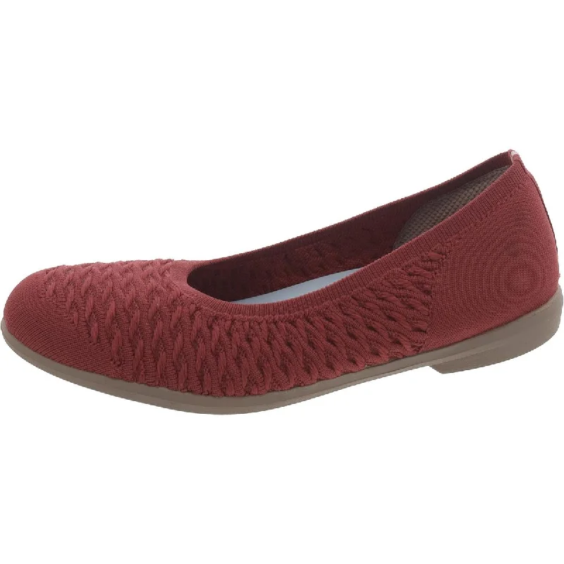 Trendy flats with faux leather for a cruelty-free optionFlats with a comfortable footbed for easy wearKhloe Womens Casual Slip On Ballet Flats