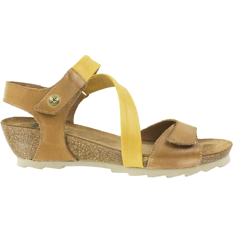 sandals for walking along ocean pathsWomen's Wanda Panda Bilma 2 Cuero Tan/Mustard Leather