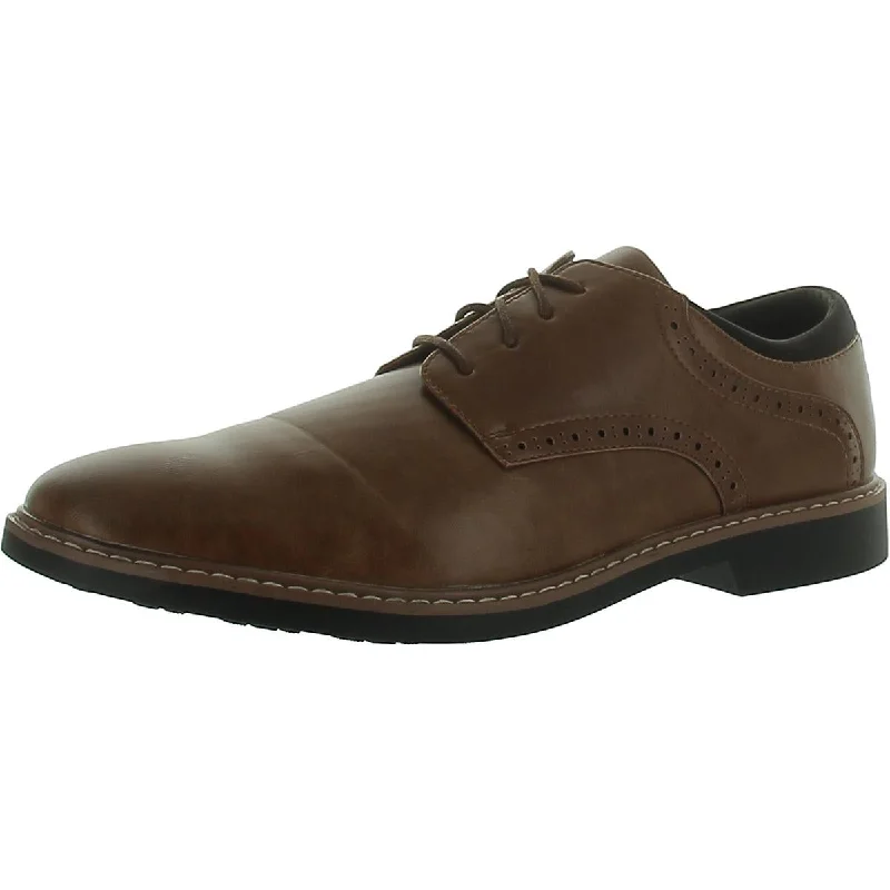 Vance Co. Mens Leather Lace-Up Oxfords