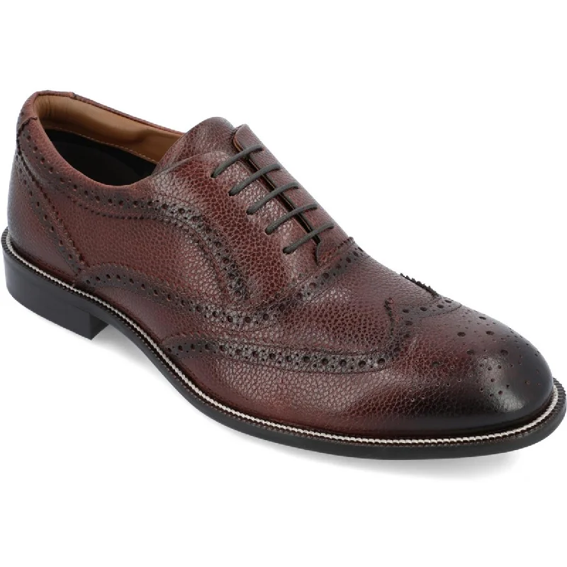 Thomas & Vine Mens Leather Round Toe Oxfords