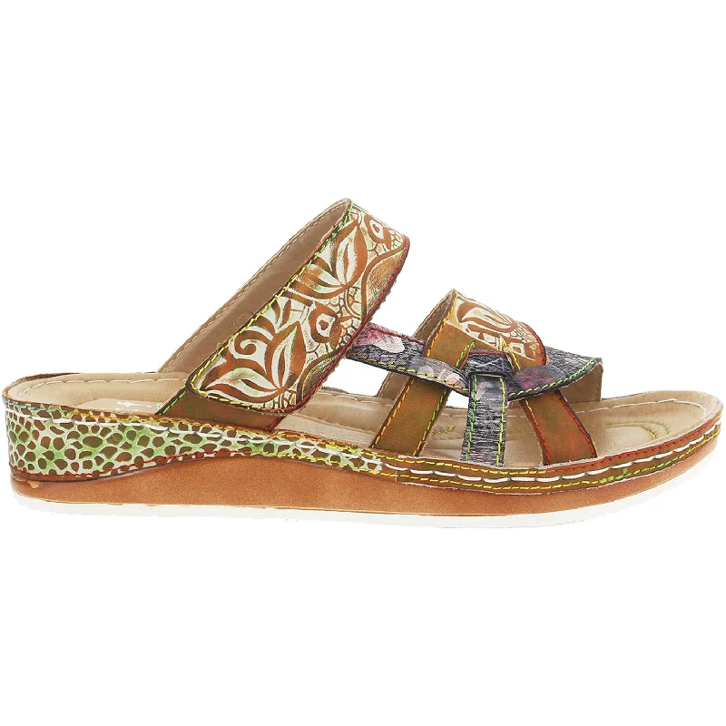 sandals for outdoor fun and comfortWomen's L'Artiste by Spring Step Caiman Camel Multi Leather