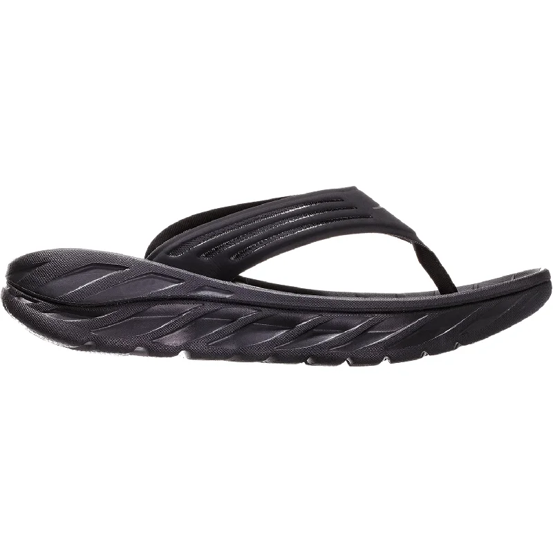 sandals for a day at the poolMen's Hoka One One Ora Recovery Flip Black/Dark Gull Grey Fabric