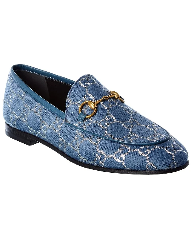 loafers for men with faux leather for a cruelty-free option-Gucci Jordaan GG Canvas Loafer