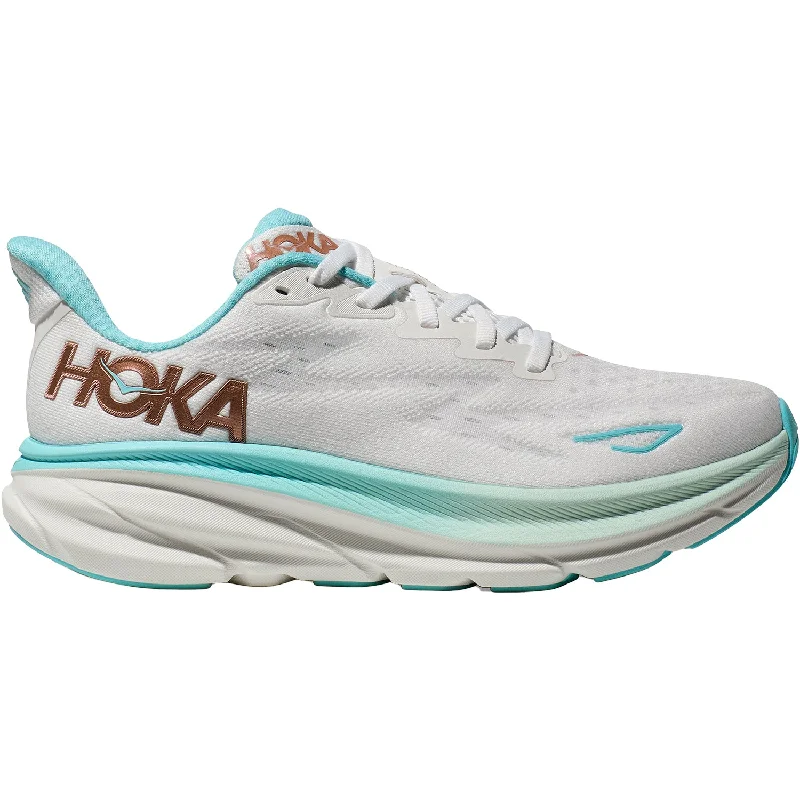 athletic shoes for outdoor adventures with ankle supportWomen's Hoka Clifton 9 Frost/Rose Gold Mesh