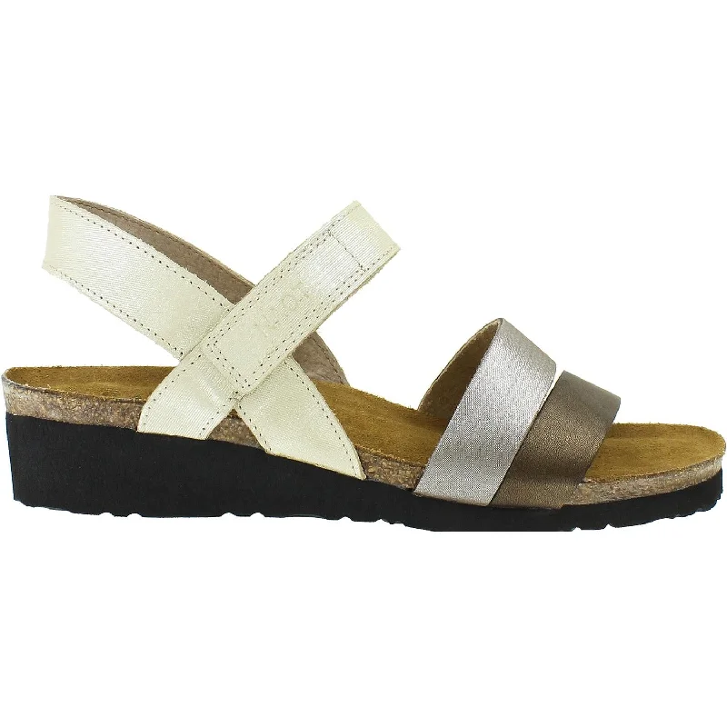 sandals for rugged summer terrainsWomen's Naot Kayla Gold/Silver/Grecian Gold Leather