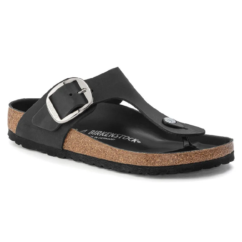 sandals with cushioned insoleBirkenstock Gizeh Big Buckle Black