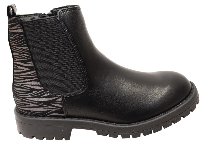 Boots with soft, flexible soles for easy movementGrosby Slate Kids Girls Comfortable Boots