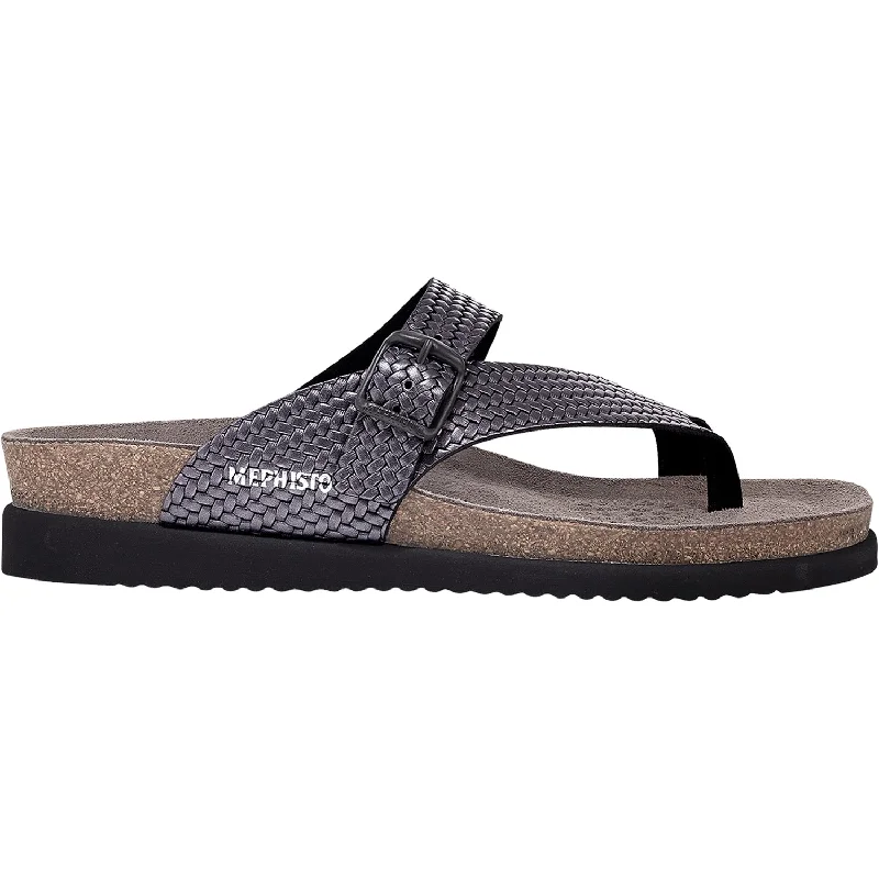 sandals for low-impact walkingWomen's Mephisto Helen Plus Grey Twist Leather