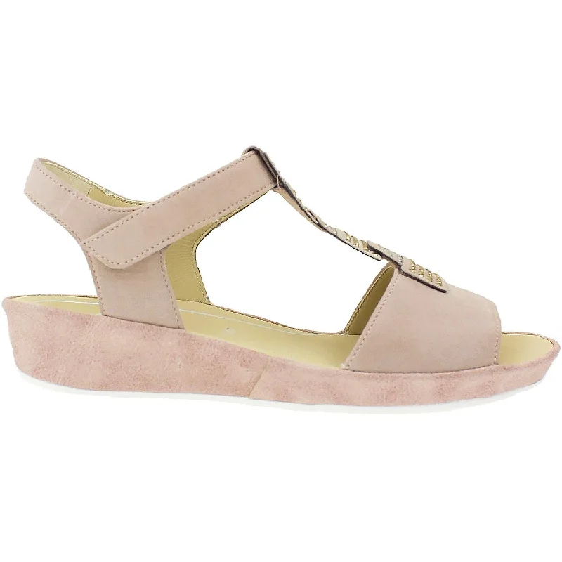 sandals for sunny vacation adventuresWomen's Ara Shoes Chrissy Puder Blush Nubuck