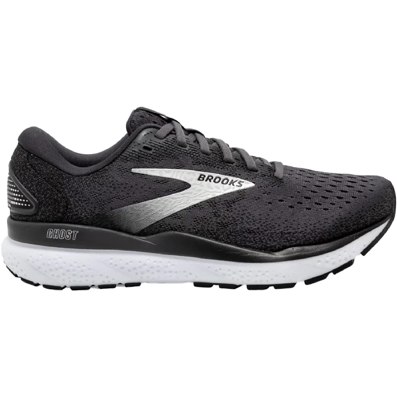 athletic shoes for running with breathable mesh tongueWomen's Brooks Ghost 16 Black/Grey/White Mesh