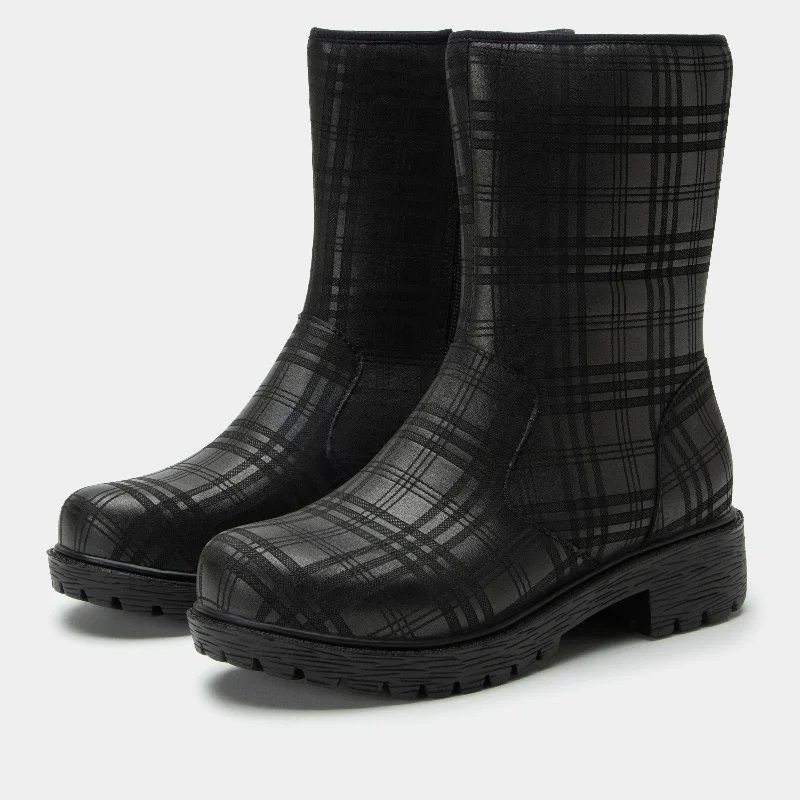 Statement boots with a unique toe shape for added styleChalet Plaid To Meet You Boot