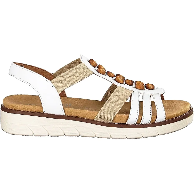 sandals for cool summer walksWomen's Remonte D2065-80 Jocelyn 65 Weiss/Taupe Synthetic