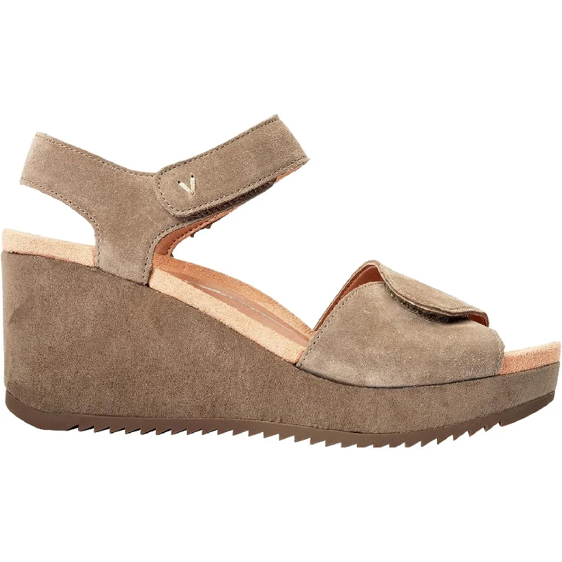 sandals for relaxed beach wearWomen's Vionic Astrid II Dark Taupe Suede