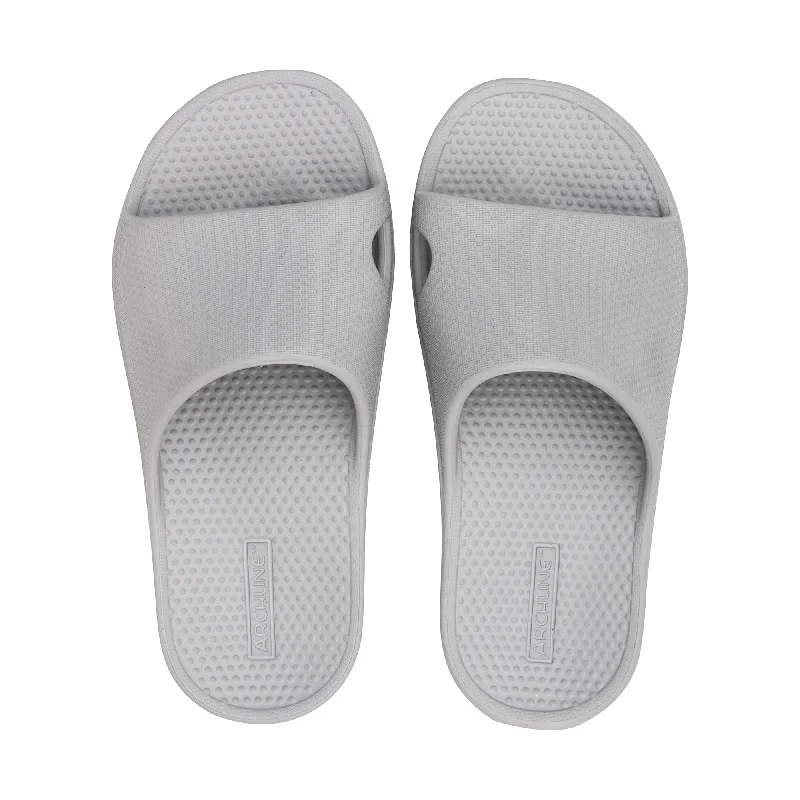 sandals for casual outingsArchline Rebound Orthotic Slides - Stone Grey