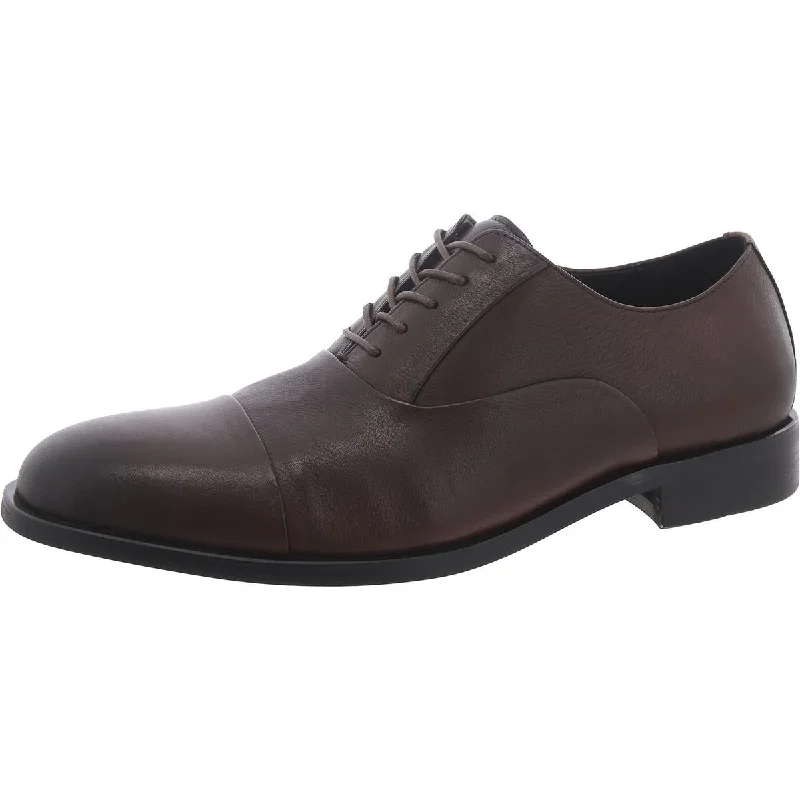 Steve Madden Mens Pep Leather Toe Cap Oxfords