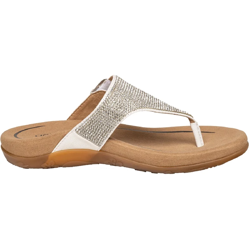 sandals for flat feetWomen's Aetrex Rae White Leather