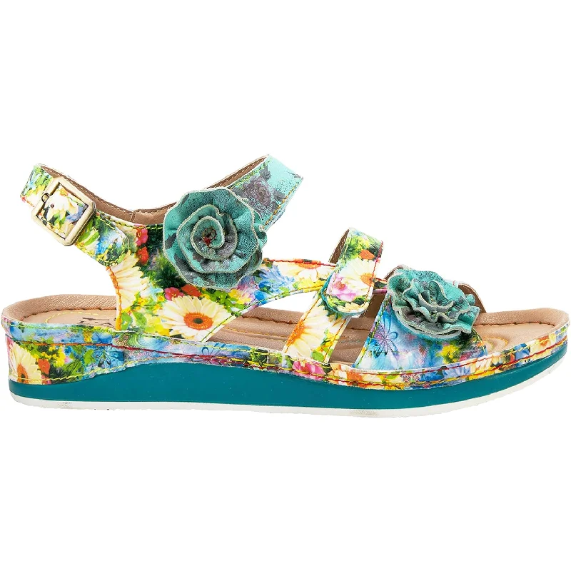 sandals for beach weddingsWomen's L'Artiste by Spring Step Joelina Turquoise Multi Leather