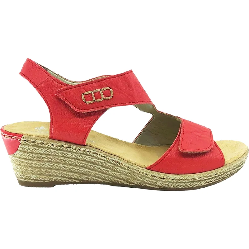 sandals with extra wide fitWomen's Rieker 62468-33 Fanni 68 Flamme Leather