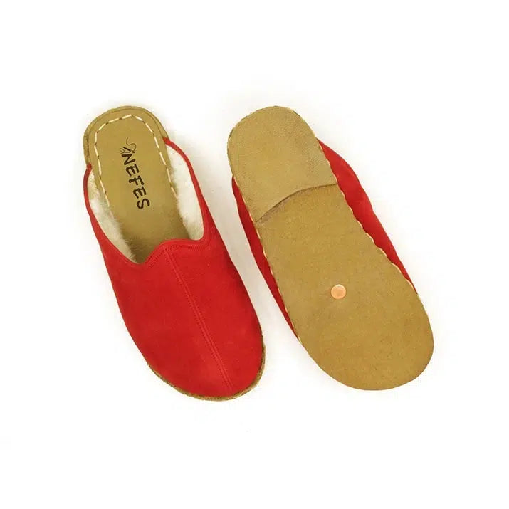 slippers with foot arch cushioningslippers for men for warm nights indoors -Women's Sheepskin Slippers Red