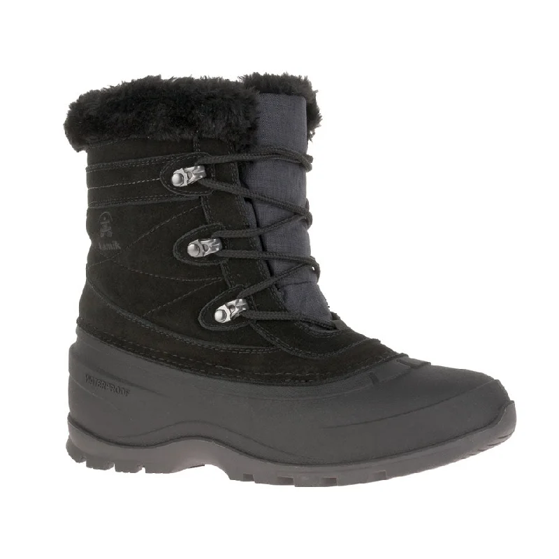 Stylish combat boots with rugged solesKamik Women's Snovalley 5 Boot Black