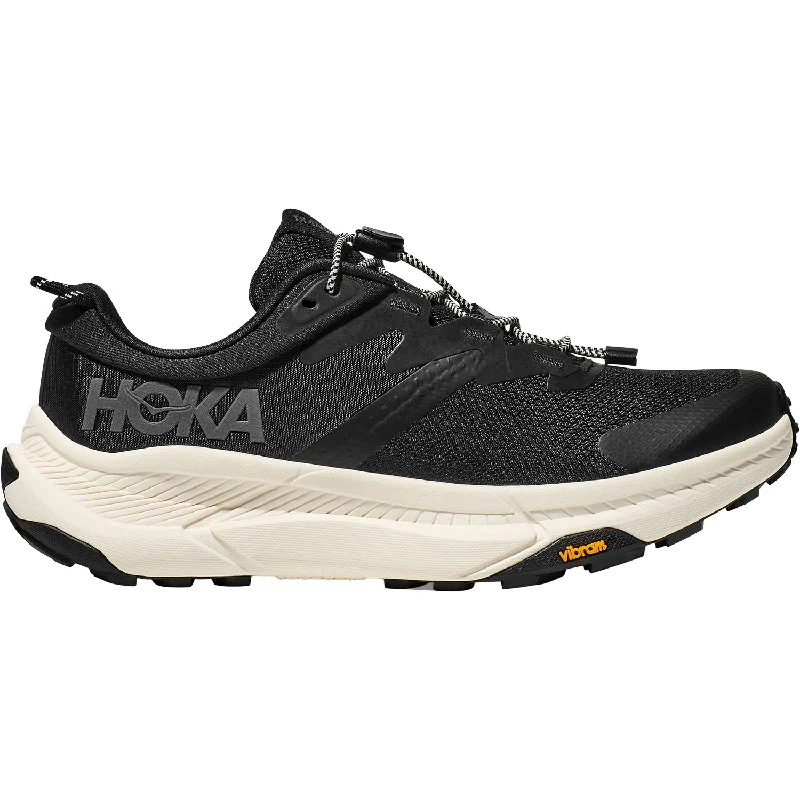 athletic shoes with flexible, non-slip soleWomen's Hoka Transport Black/Alabaster Mesh