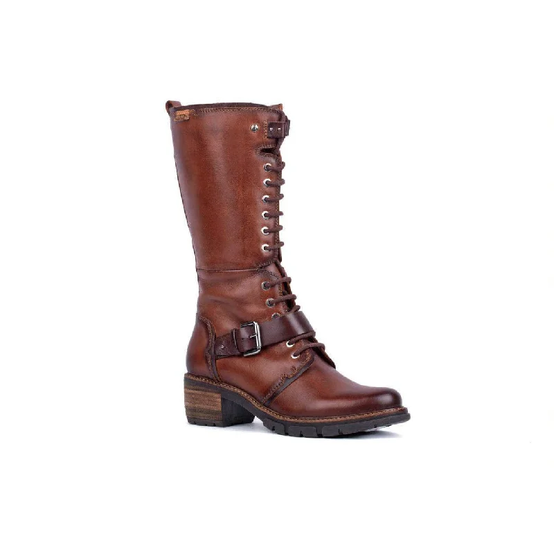 Stylish boots with a chic, clean look for everyday wearPikolinos San Sebastia W1T-9624 Ladies Brown Leather Zip & Lace Mid-Calf Boots