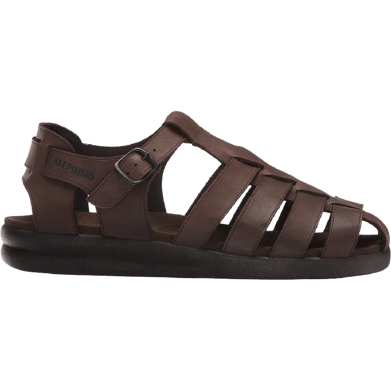 sandals for trendy beachwearMen's Mephisto Sam Dark Brown Leather