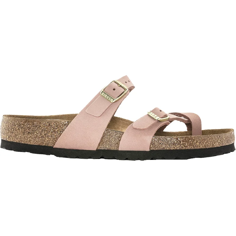 sandals for weekend beach relaxationWomen's Birkenstock Mayari Soft Footbed Old Rose Nubuck