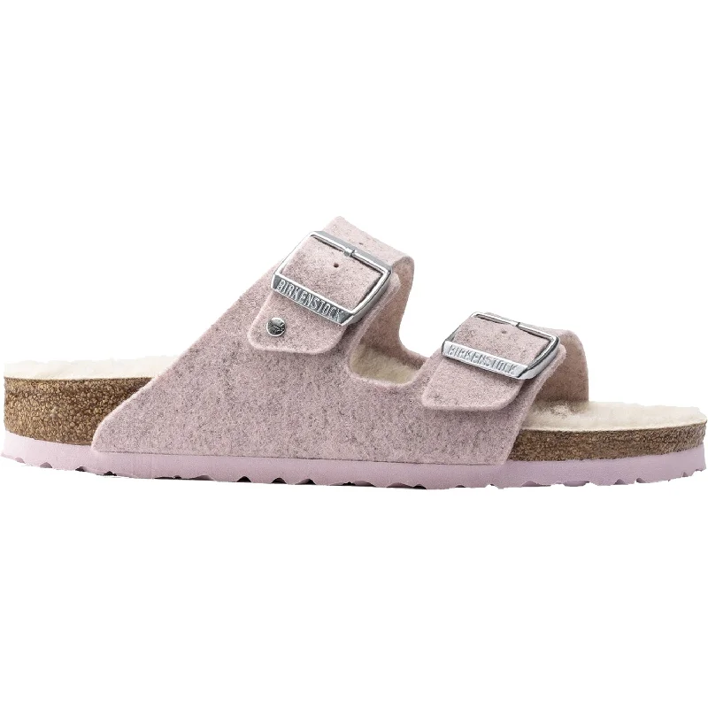 sandals for daily wear and comfortWomen's Birkenstock Arizona Wool Soft Pink Natural