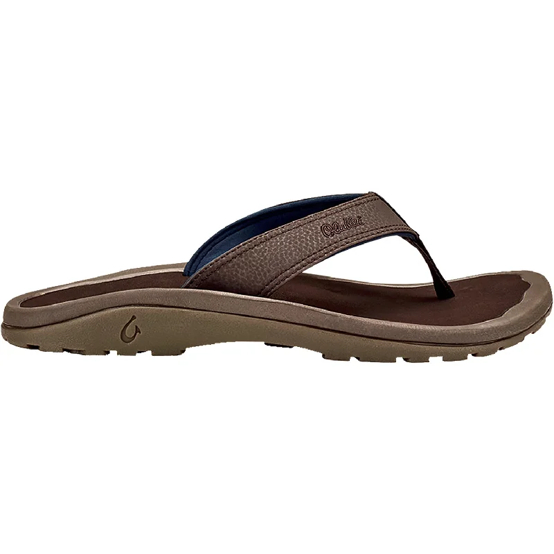 beach sandals for men and womenMen's OluKai Ohana Dark Wood/ Dark Wood Synthetic