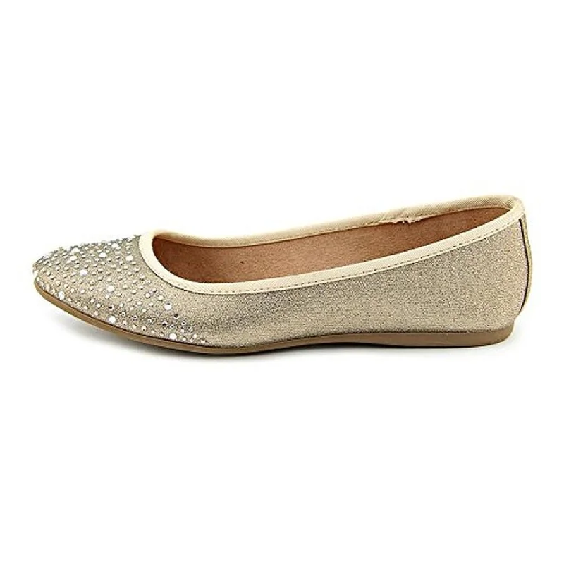 Trendy flats with a pointy toe for a sleek and sharp lookStylish flats for evening gatheringsAngelynn Womens Metallic Embellished Ballet Flats