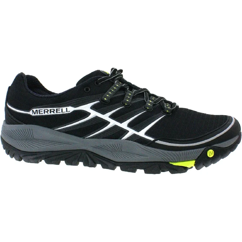 athletic shoes for women with thick cushioned soleMen's Merrell All Out Rush Black/Lime Mesh