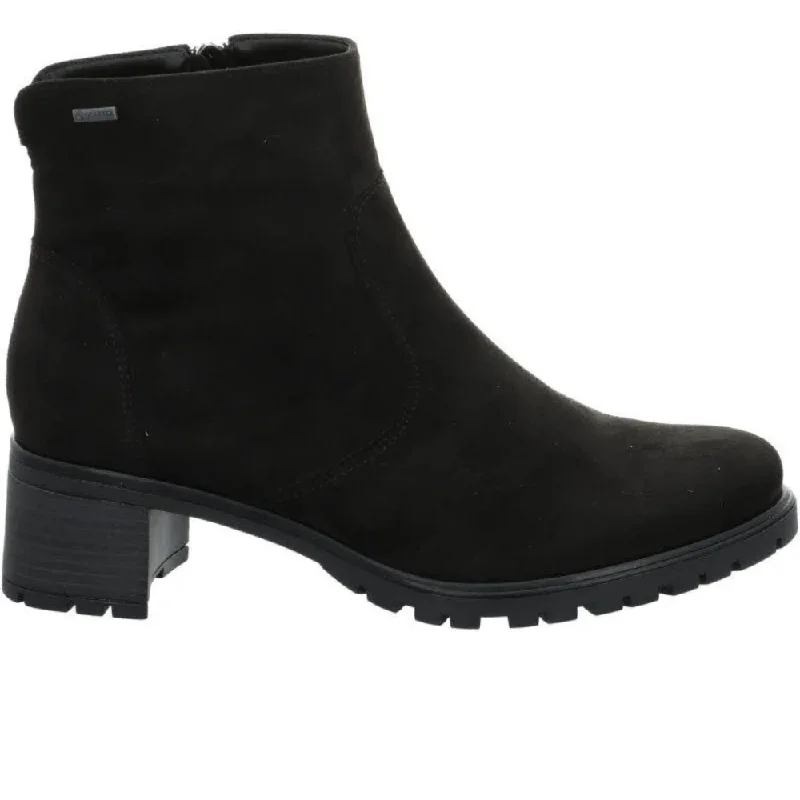 Comfortable boots with thick soles for added comfortAra Women's Roselle Black Hydro-Microsuede