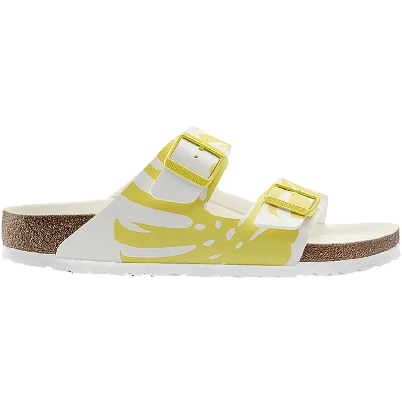 sandals for beach walks and outdoor funWomen's Birkenstock Arizona Monstera Lime Sour Birko-Flor