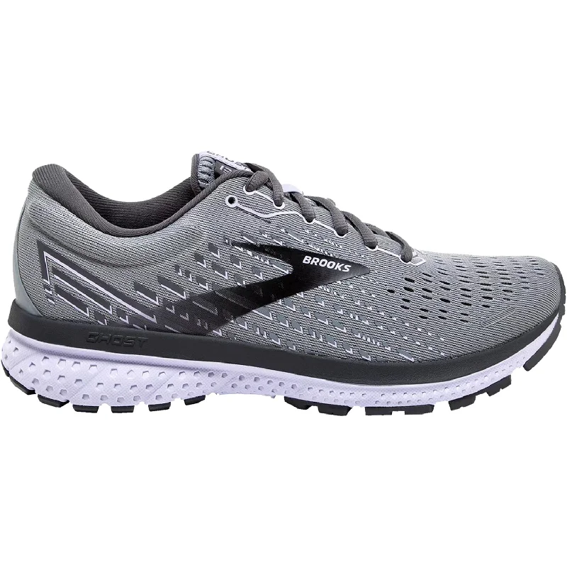 running shoes with soft cushioning for heel protectionWomen's Brooks Ghost 13 Grey/Blackened Pearl/Purple Mesh