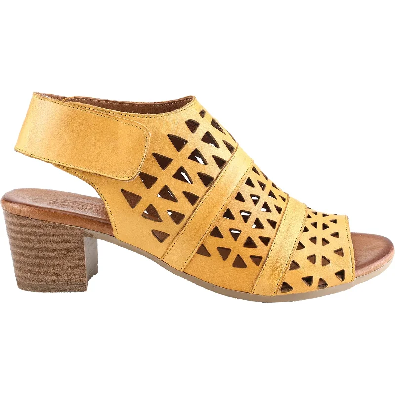 sandals for casual evening get-togethersWomen's Spring Step Dorotha Yellow Leather