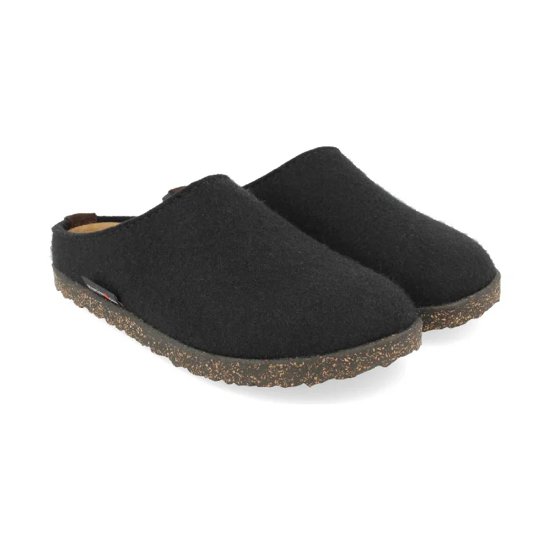 slippers with warm fuzzy liningstylish slippers for women with fun designs -Haflinger Manhattan Slippers - Black