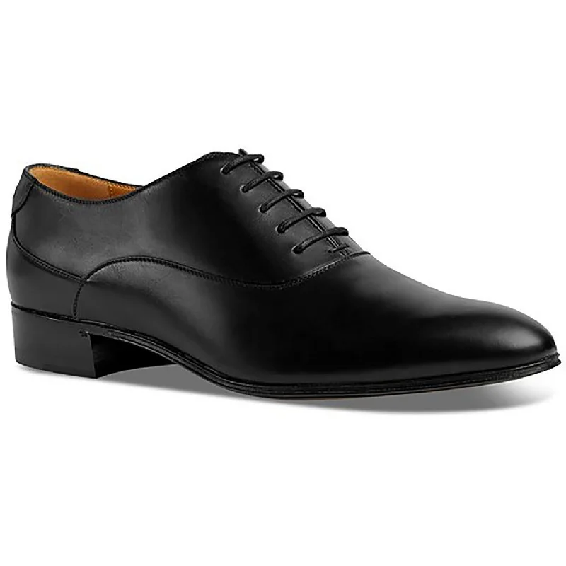 Gucci Mens Spirit Leather Toe-Cap Oxfords