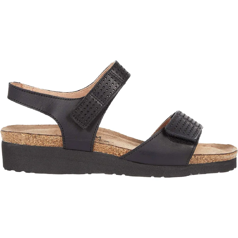 sandals for long days out in the sunWomen's Naot Vivian Jet Black/Glass Silver Leather