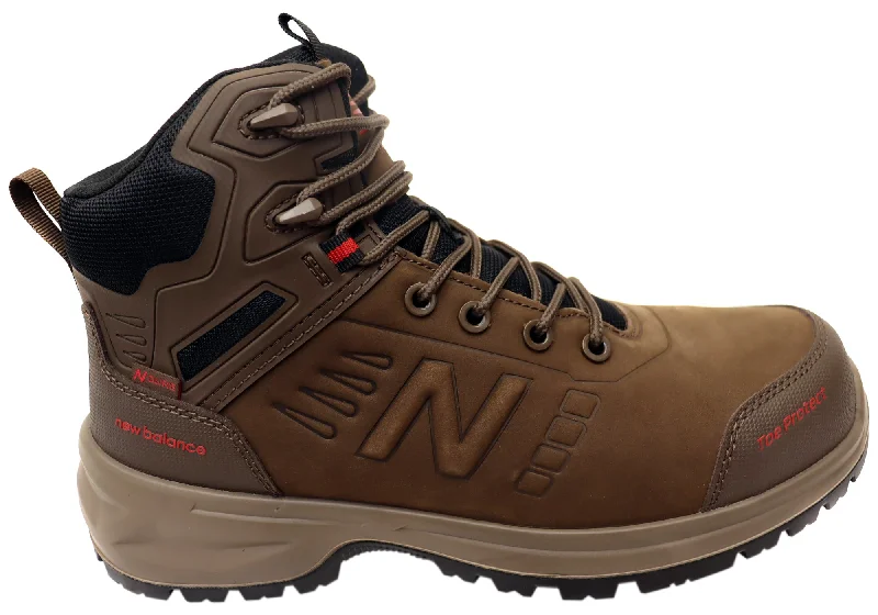 Stylish combat boots with rugged solesNew Balance Calibre Mens Leather Composite Toe 2E Wide Work Boots