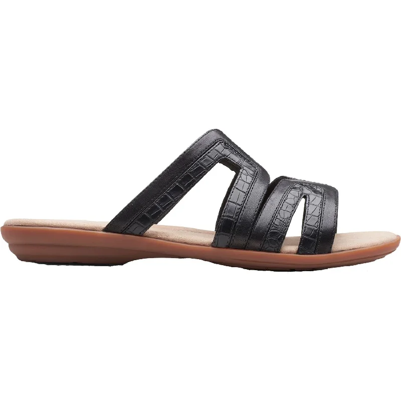 sandals for wide feetWomen's Clarks Ada Lilah Black Combi Leather