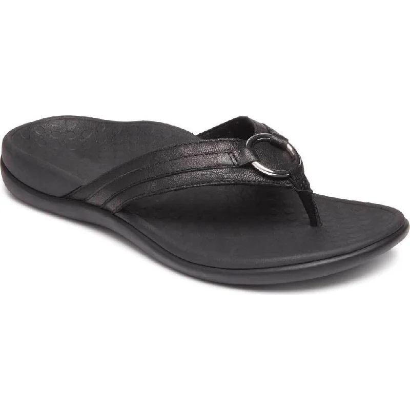 sandals for stylish seaside strollsTide Aloe Toe Post Sandal Leather Black