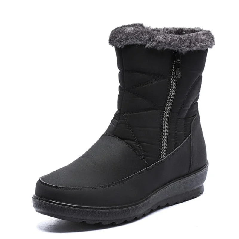 Boots with premium materials for a luxurious feelGroovywish Women Waterproof Fur Boots Zipper Thick Sole Orthopedic Shoes