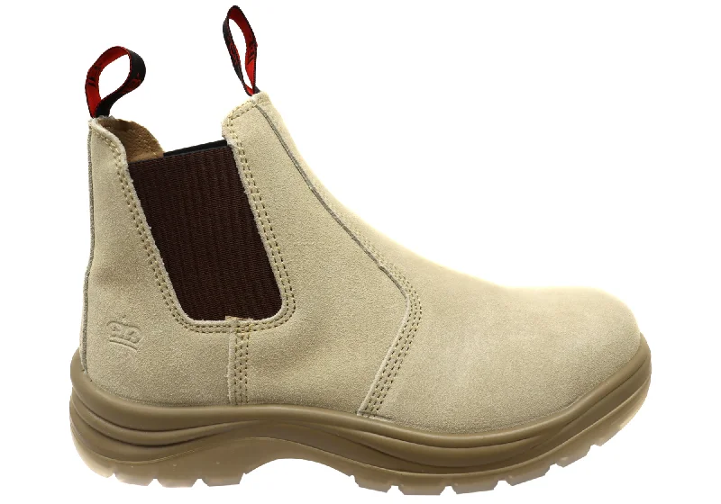 Comfortable boots with lightweight materials for easy wearKingGee Mens Flinders Suede Steel Cap Gusset Work Boots