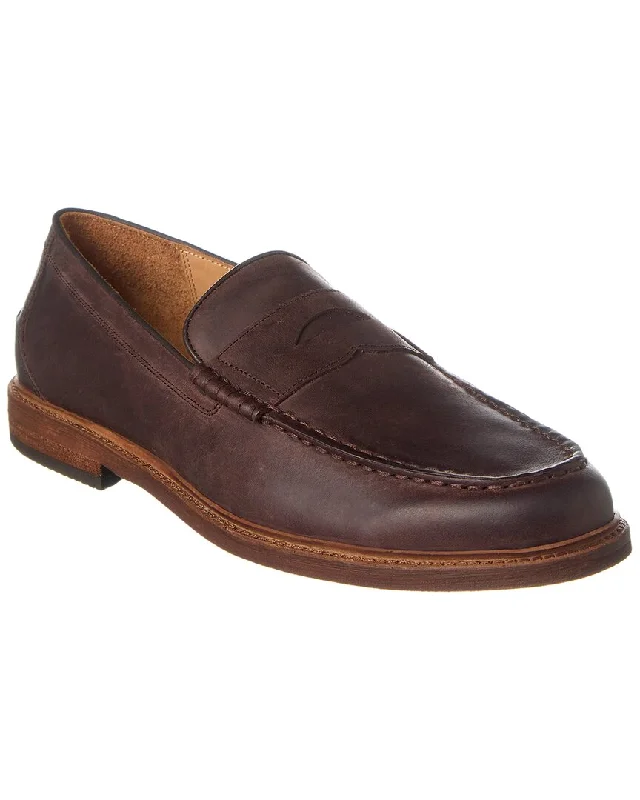 loafers for women with sleek upper for modern style-Warfield & Grand Apron Toe Leather Loafer