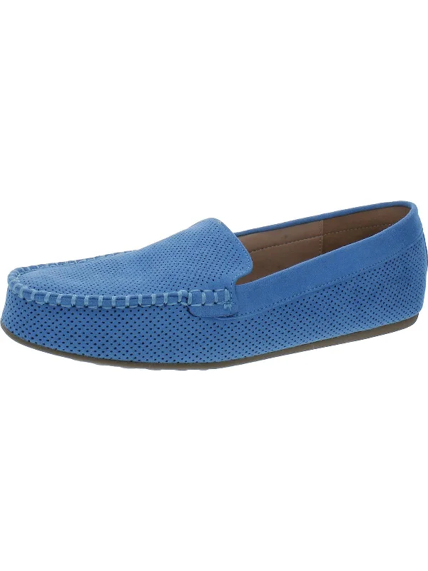 loafers for women with rubber sole for increased grip-Womens Slip-On Flat Loafers