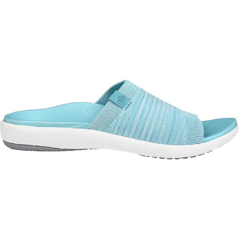 sandals for afternoon walksWomen's Spenco Astoria Memory Foam Slide Aqua Sea Knit Fabric