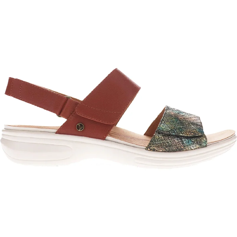 sandals for daily beach wearWomen's Revere Como Cognac Peacock/Python Leather